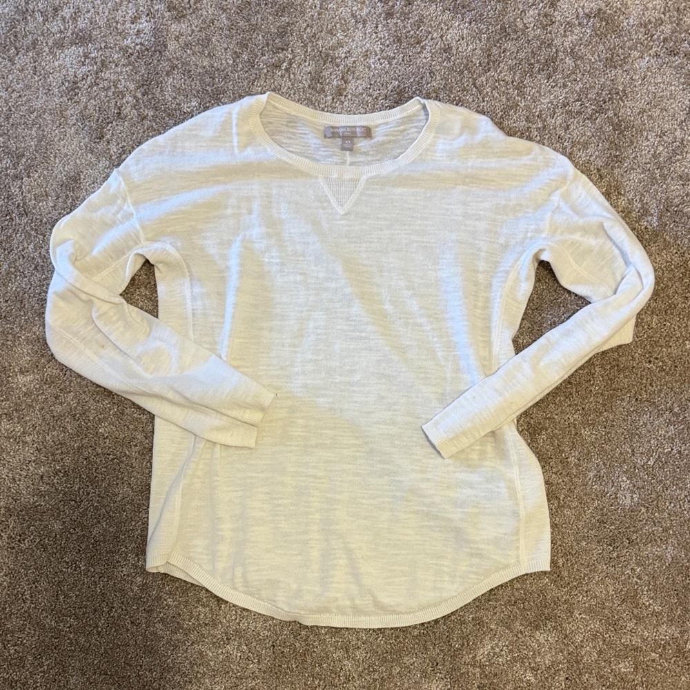 Banana Republic Factory Cream Long Sleeve Tee